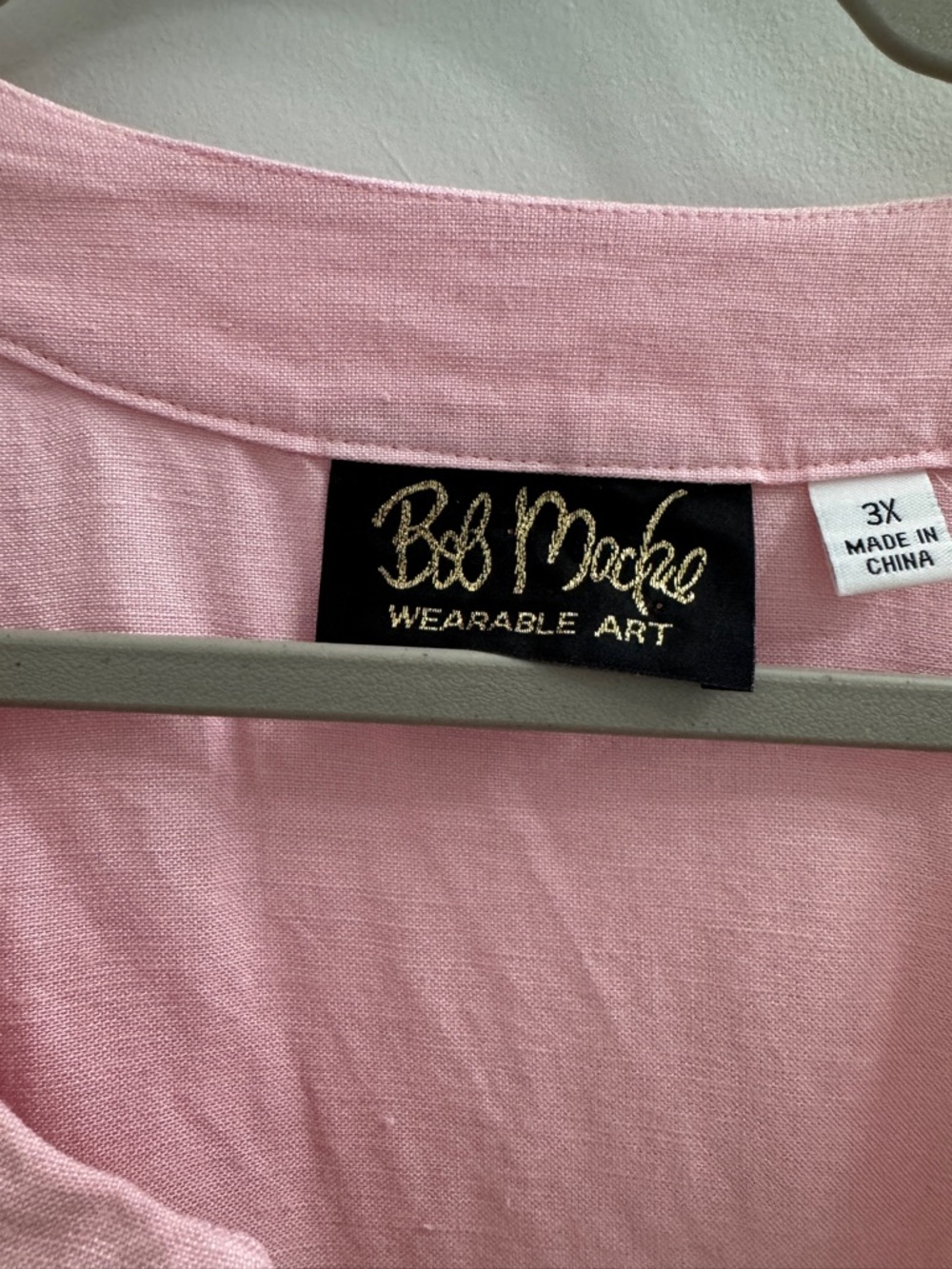 Bob Mackie Pink Linen Cutwork Jacket - Picture 3 of 6